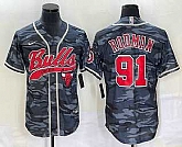 Men's Chicago Bulls #91 Dennis Rodman Black Camo With Patch Cool Base Stitched Baseball Jersey,baseball caps,new era cap wholesale,wholesale hats